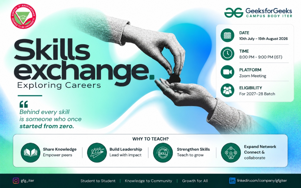 GFG ITER Skills Exchange Workshop: Multi-Track Series